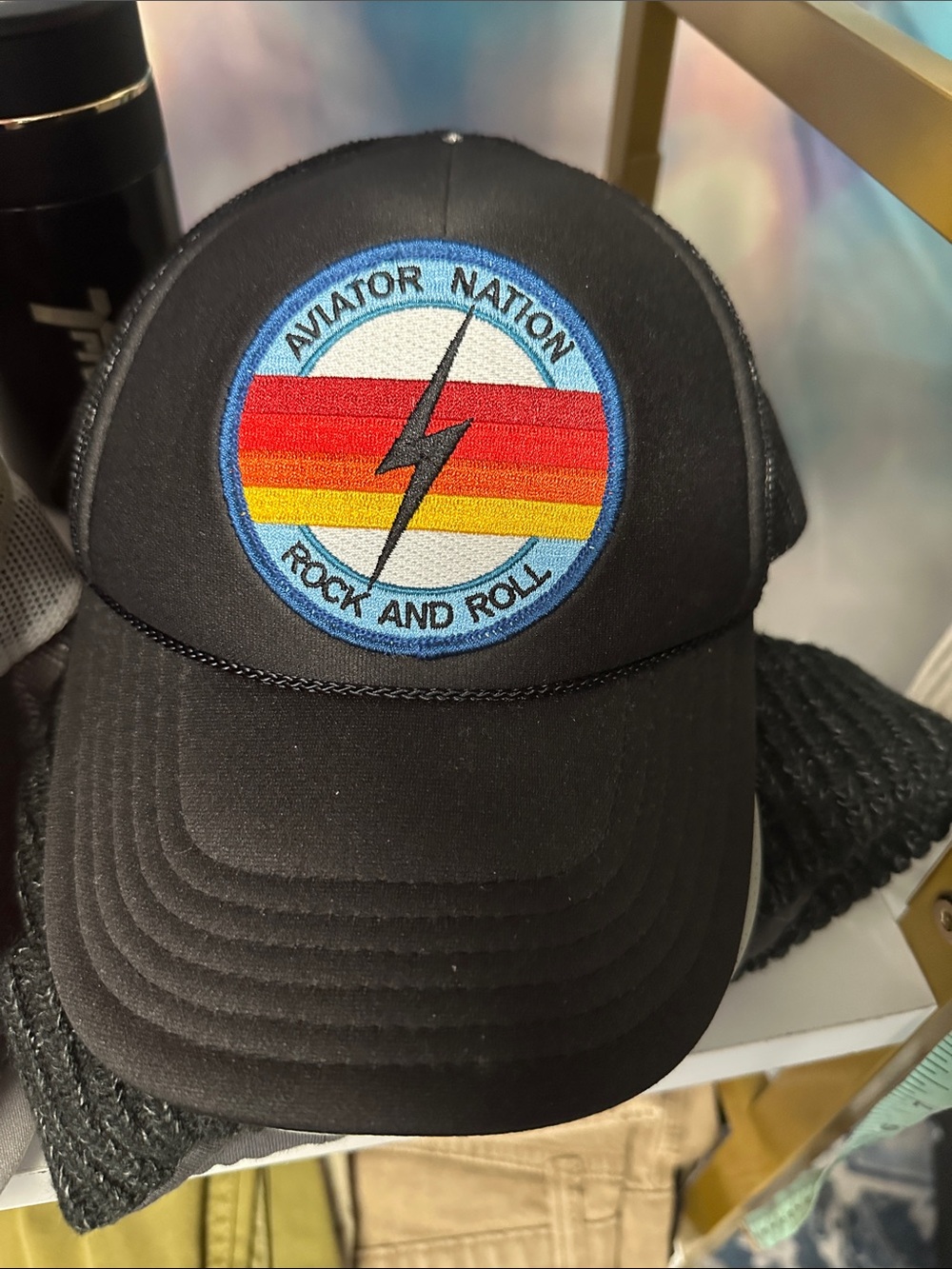 AVIATOR NATION $48 MSRP ROCK & ROLL HAT (flaw!)